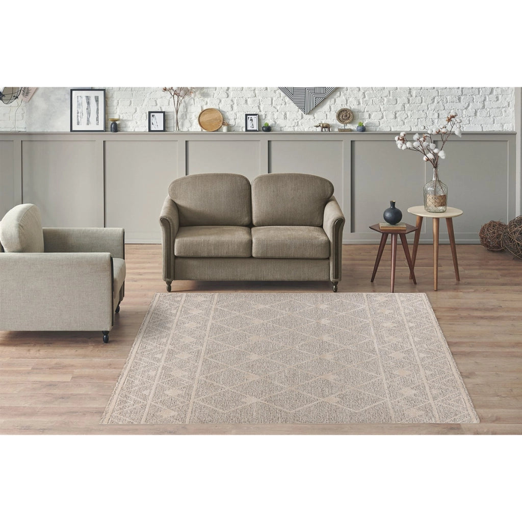 Tappeto moderno Rhombus beige e marrone 80x150 cm