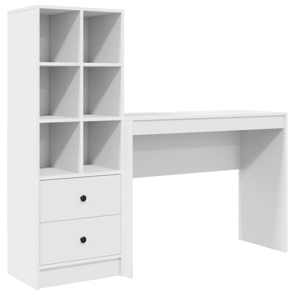 Scrivania con cassetto con lo scaffale 2 pcs Bianco 3337329