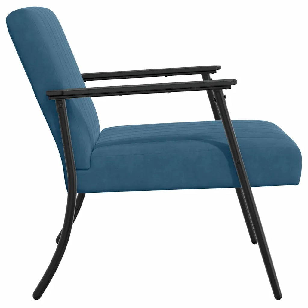 Poltrona-Divano Sedia Blu Velluto 836692