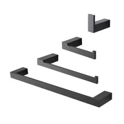 Set accessori bagno da muro 4 pezzi in alluminio nero Sky