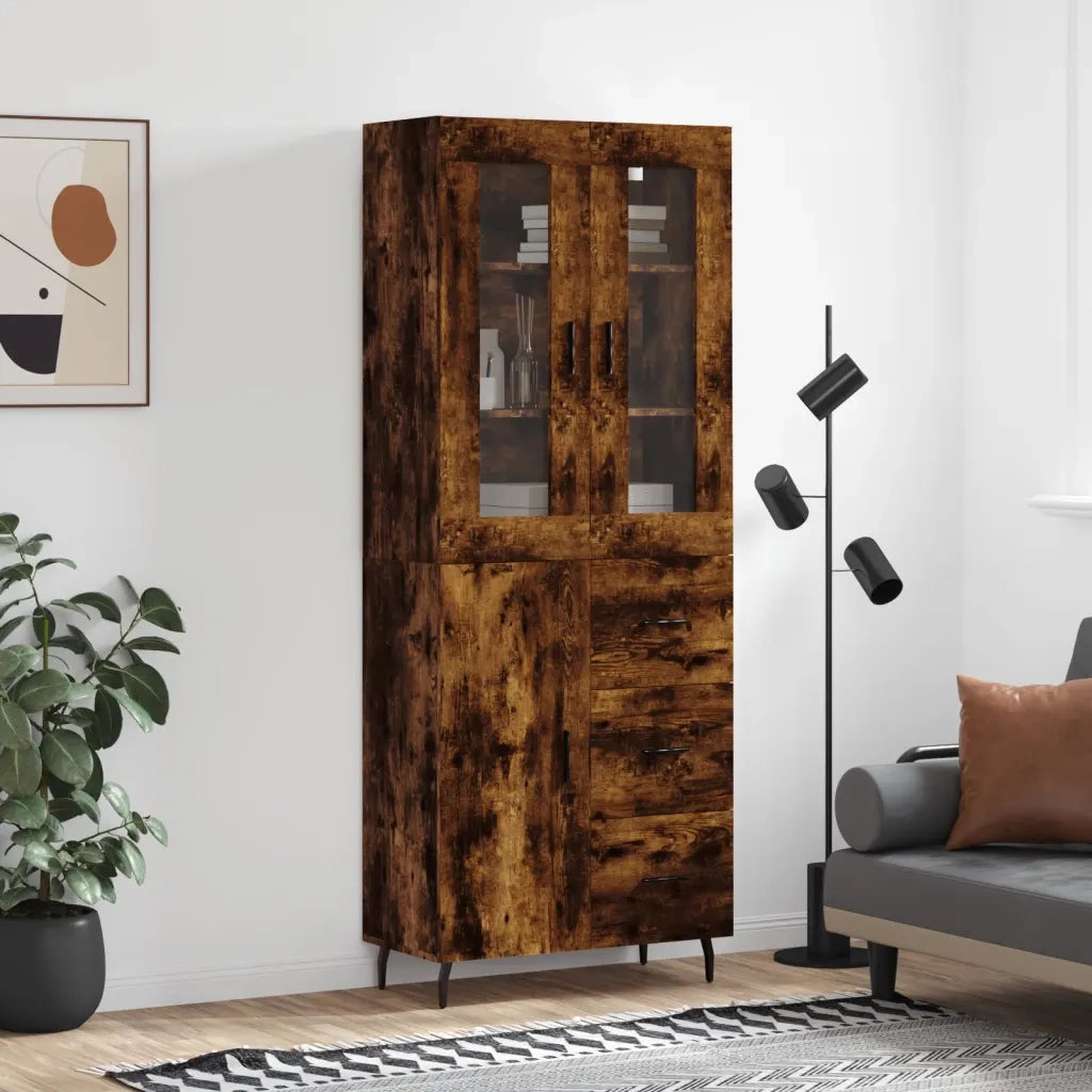 Credenza Rovere Fumo  69,5x34x180 cm in Legno Multistratocod mxl 101966