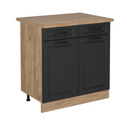 Vicco Mobiletto base per cucina Antracite casa di campagna 80 cm , PL Rovere