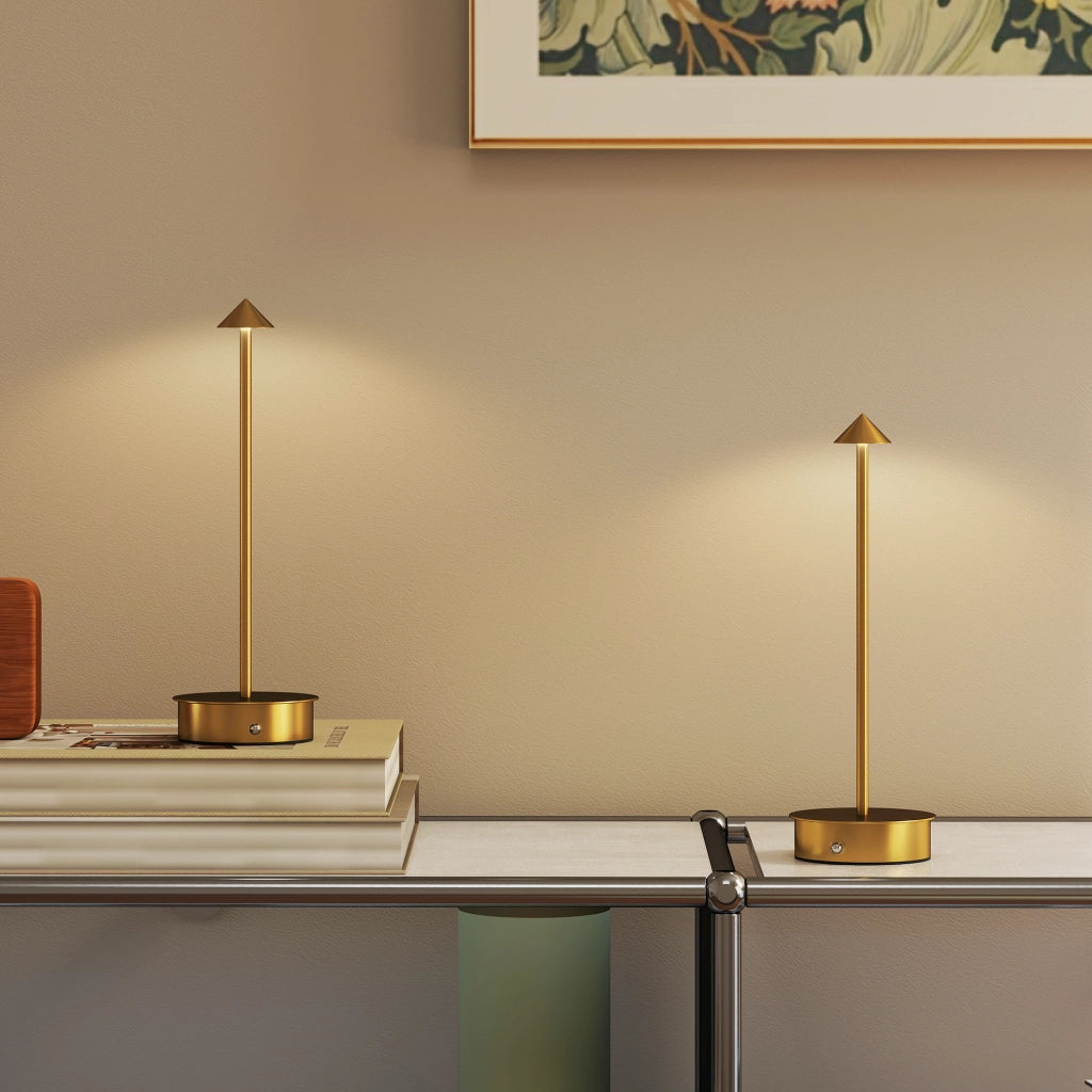 Lampada da tavolo LED ricaricabile ¨C zephmum ¨C Dorato ?10x30 cm