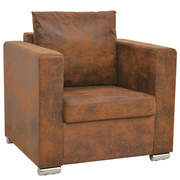 Poltrona Marrone in Similpelle Scamosciata cod mxl 24633