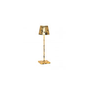 Lampada a led da tavolo Poldina Pro Nera Foglia Oro Craquelè ricaricabile e dimmerabile con batteria fino a 12 ore