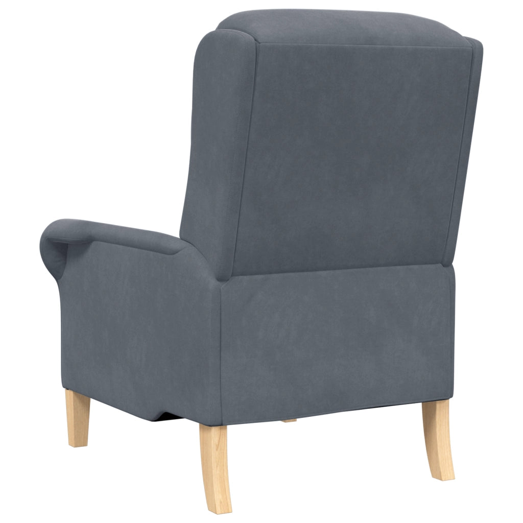 Poltrona Grigio Scuro Grigio scuro Tessuto con gambe in legno