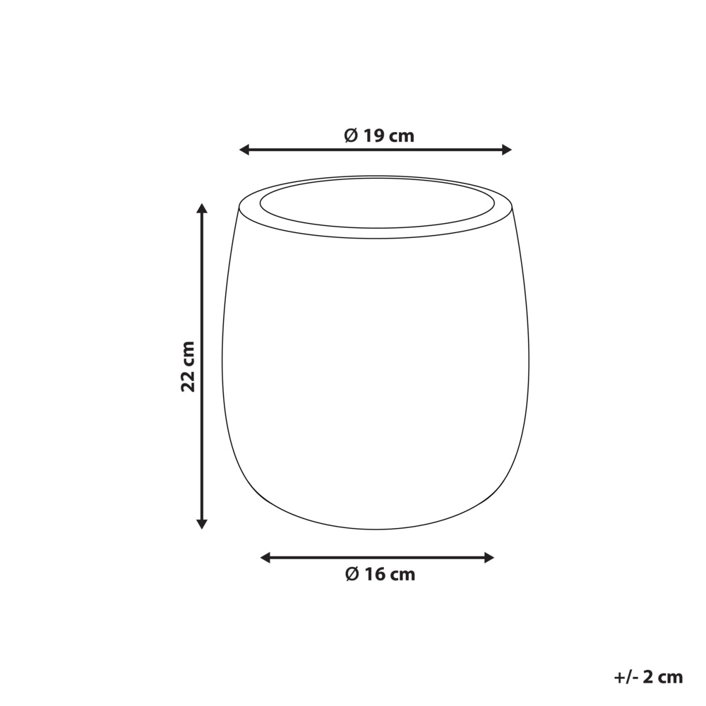 Vaso rotondo per piante in fibra di argilla con motivo in rilievo bianco sporco ⌀ 19 cm giardino terrazzo