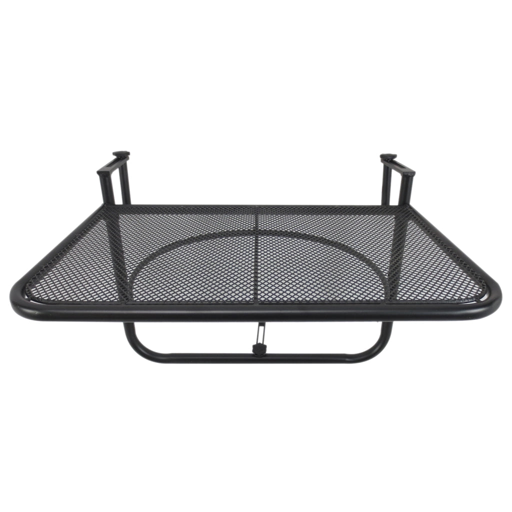 Tavolino da Balcone Regolabile in Altezza ¨C MINIMAL ¨C Metallo Nero 60x56,5x45