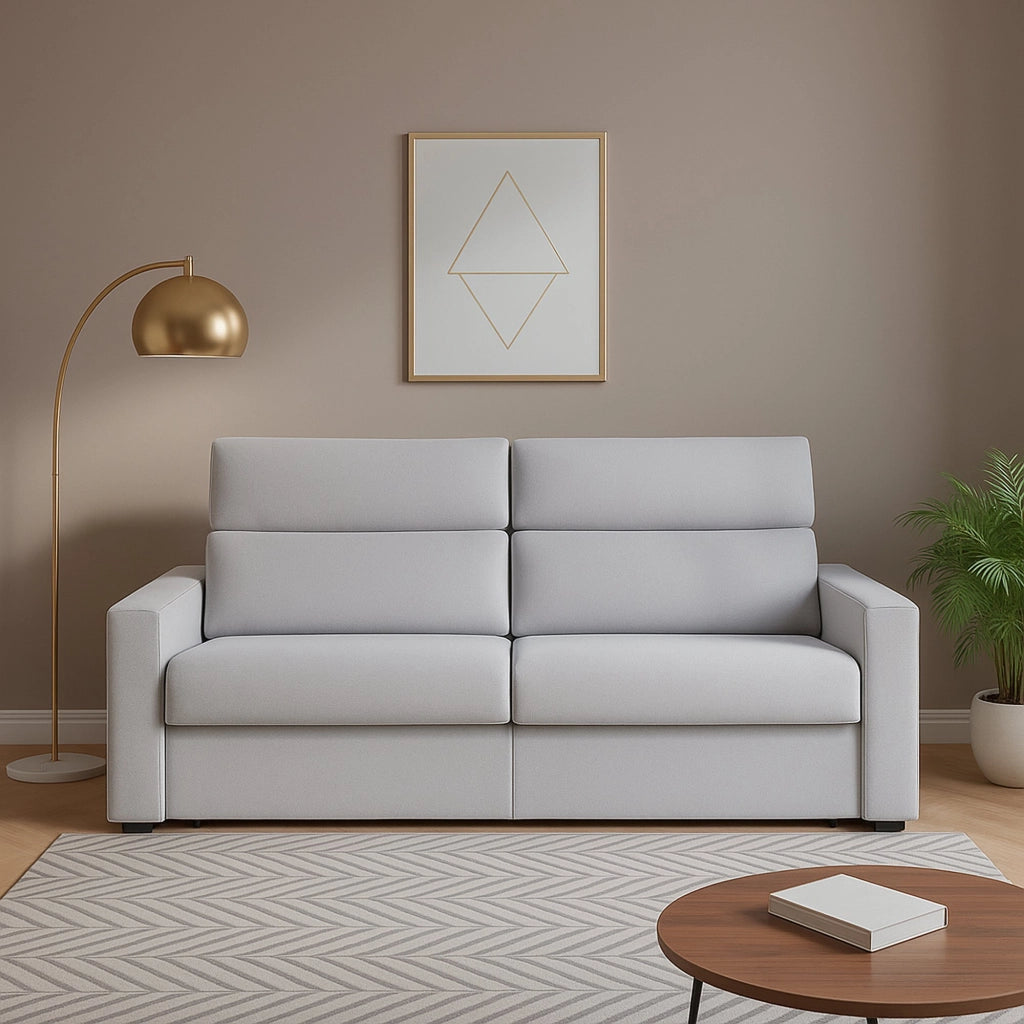 Vialfre, Divano Fisso 2 Posti Sfoderabile Made in Italy, 180x95x100h cm Grigio
