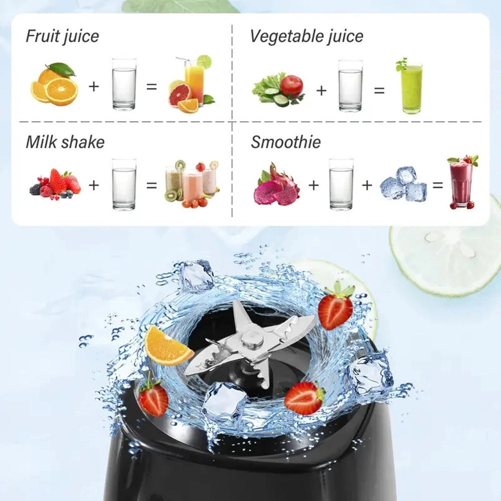 Trade Shop - Frullatore Portatile Usb 750ml Spremiagrumi Ricaricabile Compatto Chiusura Con Clip -