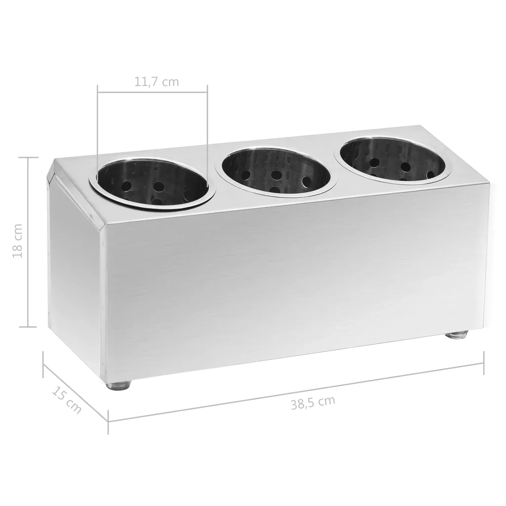Portaposate con 3 Inserti Rettangolare in Acciaio Inox CFW5516052