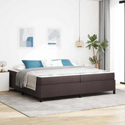 Letto a molle con materasso Marrone Scuro 200 x 200 cm Tessuto 3398888