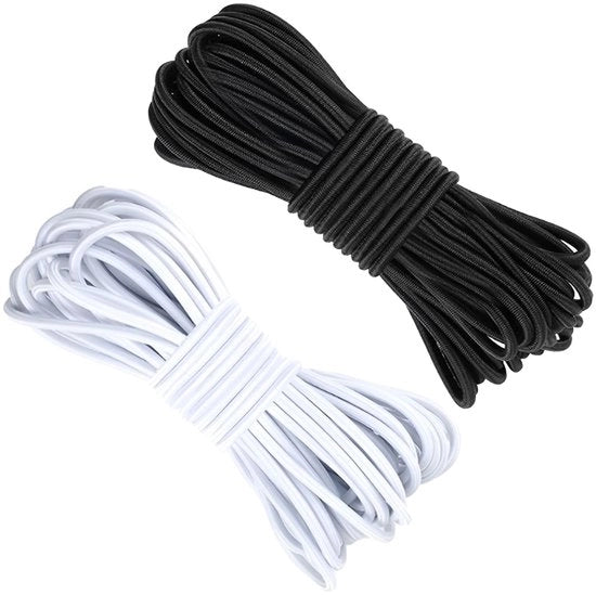 Corda Elastica 3mm - 2 Pezzi - 10 Metri - Materiale Latice/Poliester - Per Artigianato Fai Da Te - Elevata Elasticità - Corda Elastica Resistente