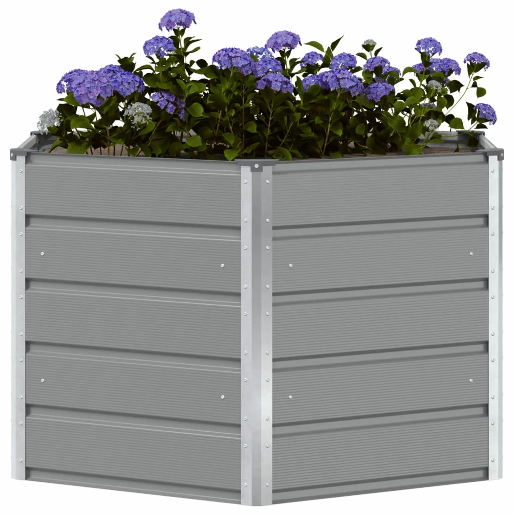 Fioriera | Cassetta per fiori | Vaso Grigio chiaro 129 x 129 x 75 cm Acciaio