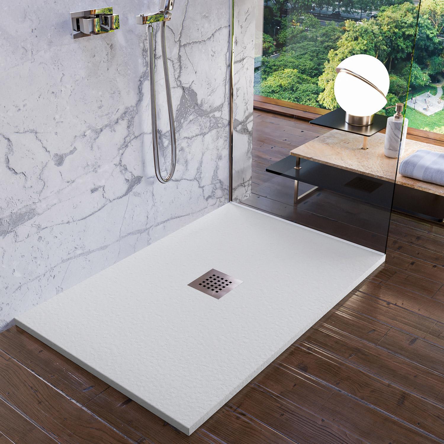 Piatto Doccia in Pietra 75x160 cm Bonussi Ardesia Stone Central Grigio