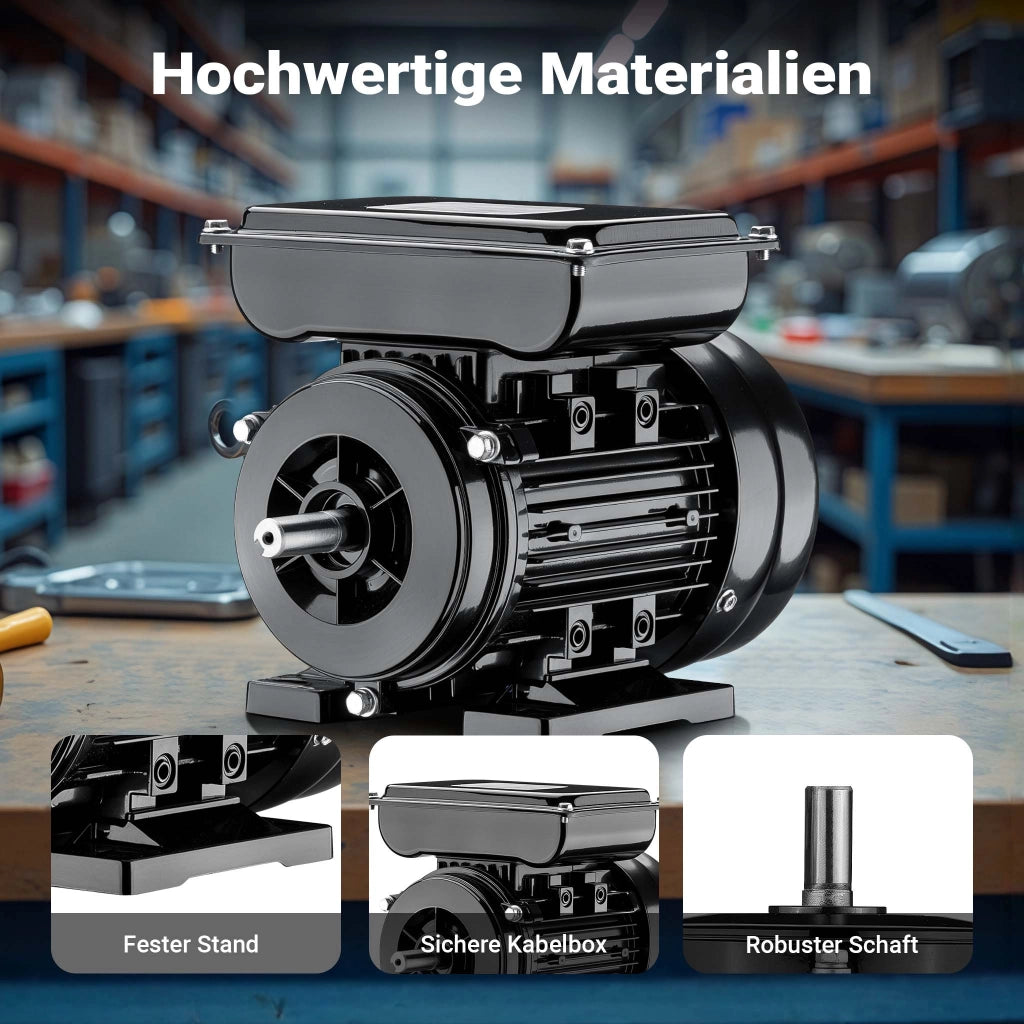 Motore elettrico asincrono monofase, 1450 giri/min, 230 volt, 1,5 kw, 2 CV, IP44, classe F