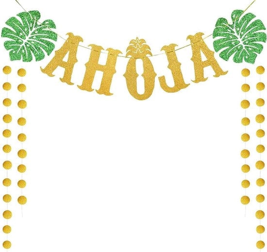 Drappello tropicale per feste di giardino e spiaggia (oro)