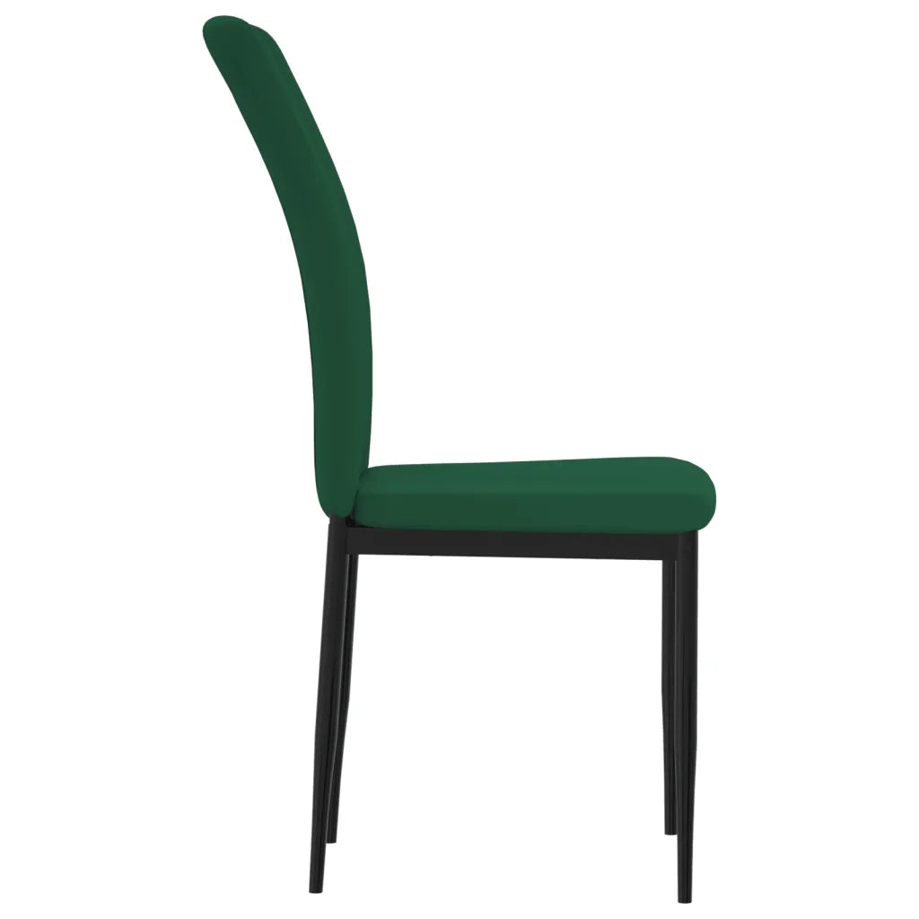 Sedie da Pranzo 4 pz Verde Scuro in Velluto cod mxl 5591