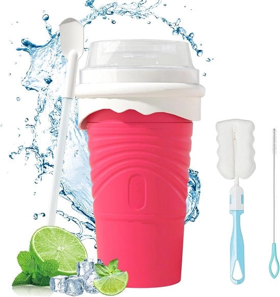 Cuppa Slush in Silicone - Inclusi Spiedino e Cucchiaio - Rosso - Riciclabile & Resistente al Calore