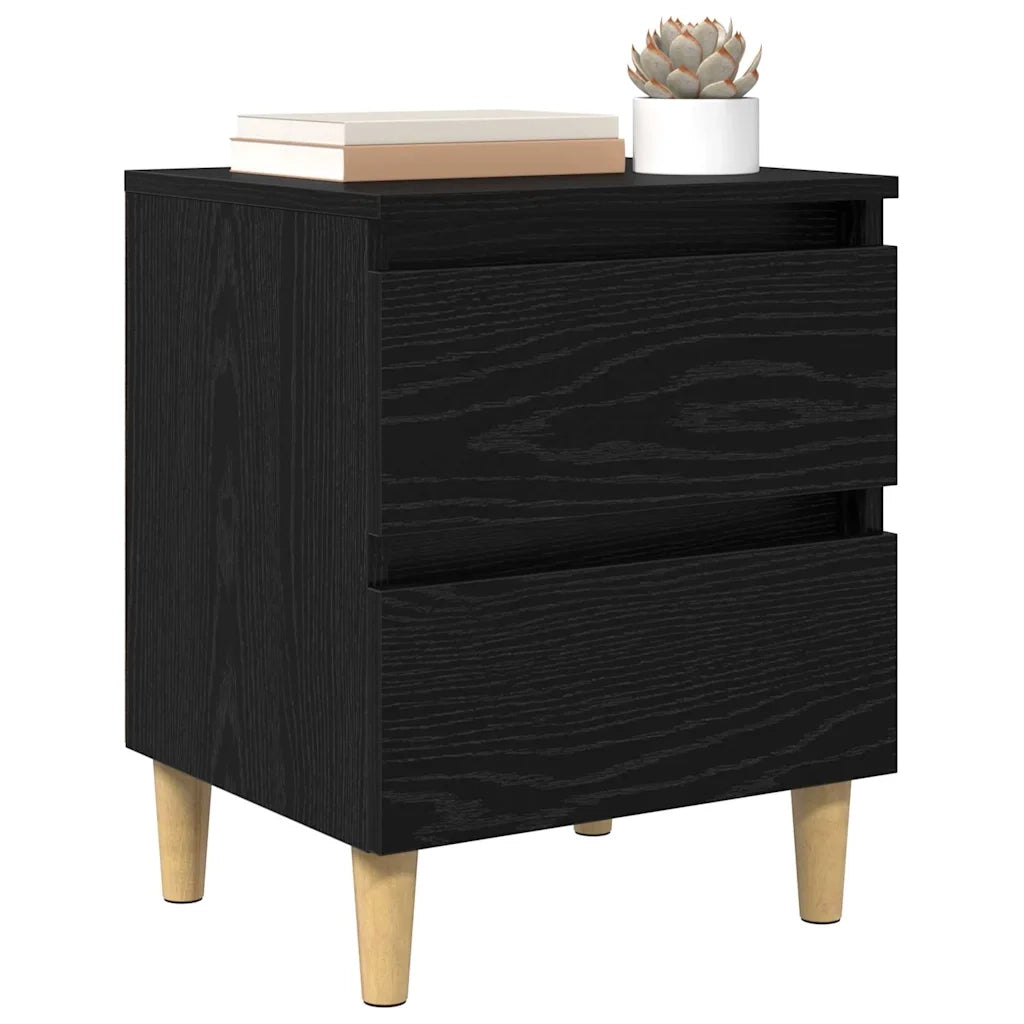 Armadietto per letto con cassetto Rovere Nero 40 x 35 x 50 cm 885672