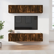 Set di Mobili Porta TV 6 pz-Set di 6 Credenza per TV Rovere Fumo in Legno Multistrato 481881