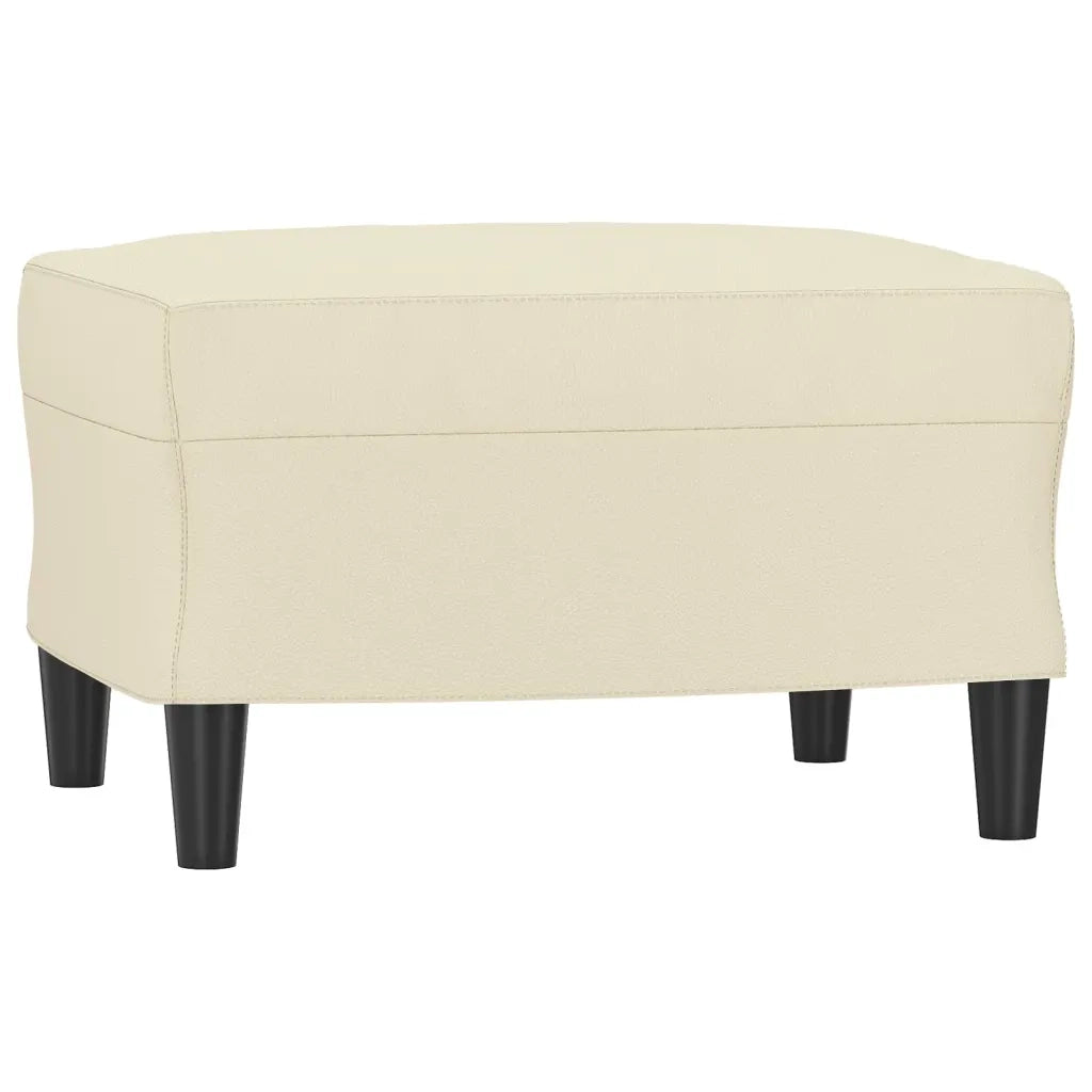 Poltrona con Poggiapiedi Crema 60 cm in Similpelle
