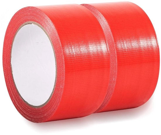 Nastro di Protezione Extra Resistente Nastro Tessile Colorato Nastro di Protezione Idrorepellente con Adesivo Eccellente Nastro di Riparazione Industriale 2 Rotoli 50mm x 30m Rosso
