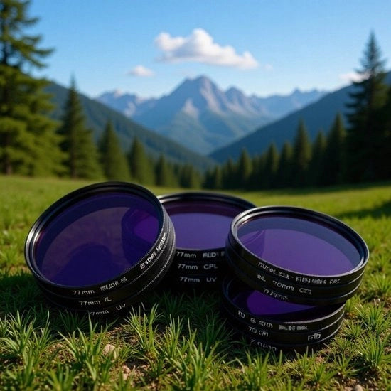 Set di filtri per fotocamera DSLR: filtro UV di protezione, filtro CPL polarizzatore, filtro FLD fluorescente + set di 3 filtri + attacco per lenti