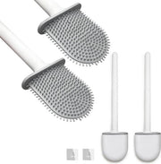 Set di spazzola WC in silicone - spazzola per il bagno veloce - supporto per la parete - spazzola creativa per la pulizia con base ad adesivo