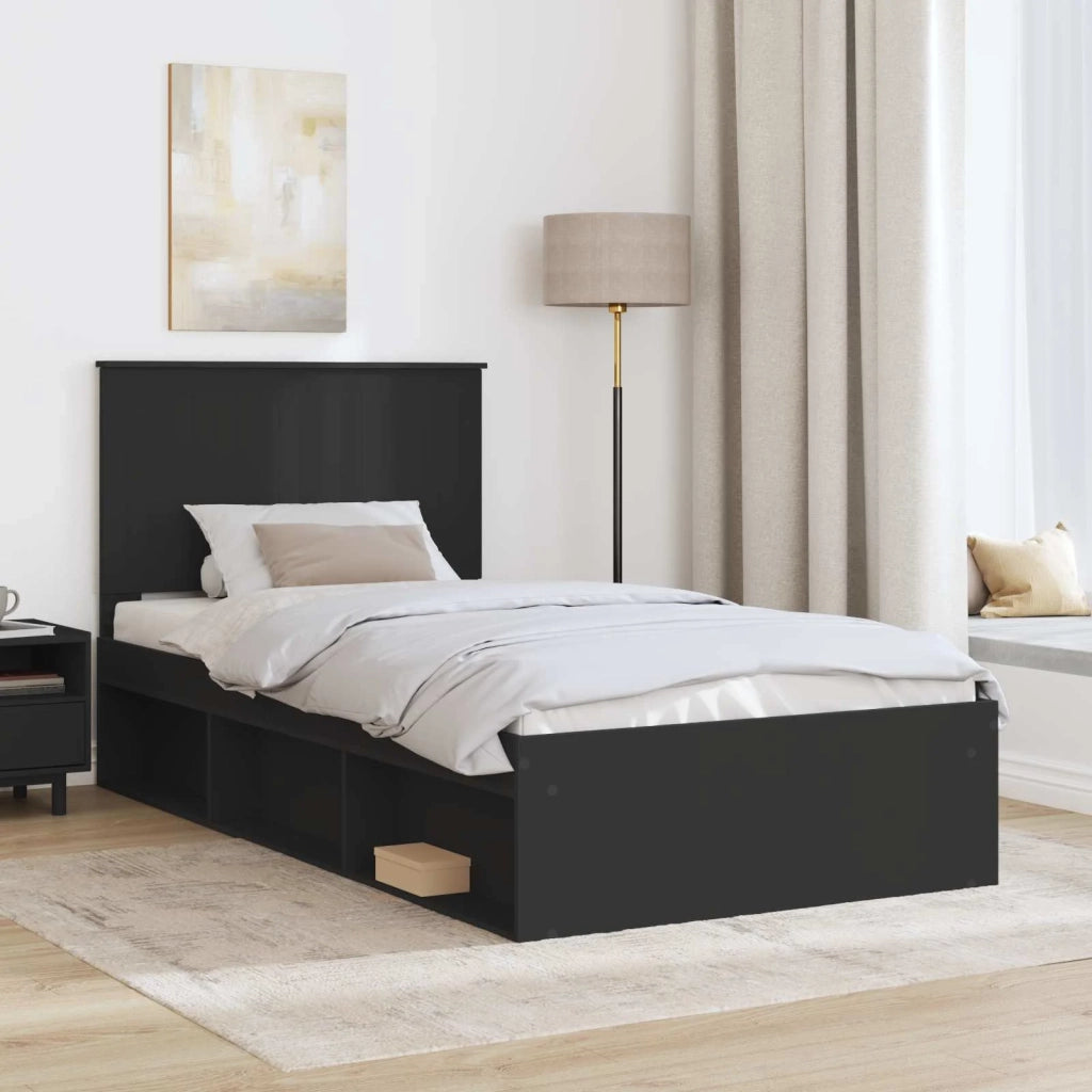 Struttura del letto Nero 100 x 200 cm Pino massello 3411047