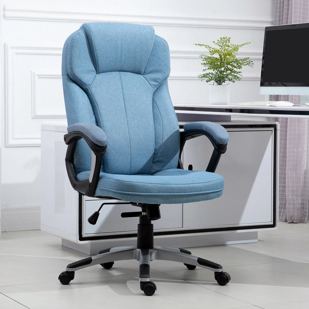 Sedia da ufficio ergonomica con schienale alto ¨C zephmum ¨C 66x75x110-120 cm blu chiaro