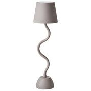Lampada da tavolo in alluminio beige con interruttore a sfioramento e cavo di ricarica USB senza fili stile moderno