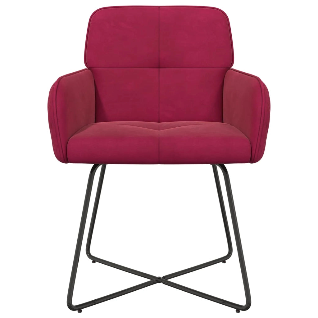 Sedie da pranzo 4 pz Velluto Rosso Vino 59 x 56,5 x 86 cm 3428213
