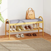 Panca Porta Scarpe in Bambù con Seduta, Mobile Scarpe da Ingresso con Coperchio a Ribalta, Scomparto Nascosto, Organizzatore per Soggiorno, Camera o Corridoio, 101 x 31 x 51 CM (Grigio)
