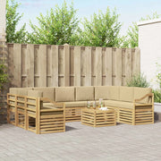 Set divani 10 pcs Bianco e Beige 59 x 59 x 37 cm Poliestere