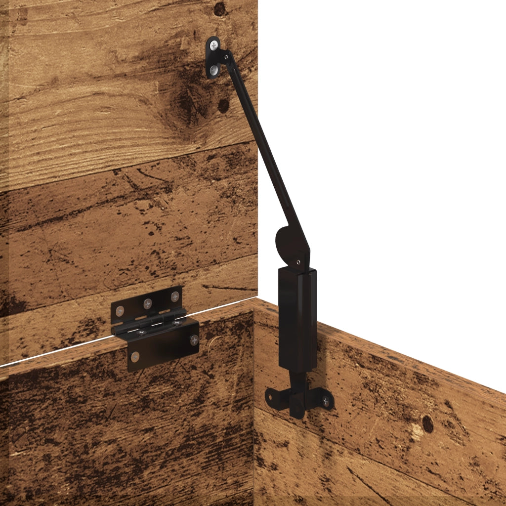 Cassa di stoccaggio  con coperchio in legno vecchio 60x42x46 cm in legno ingegnerizzato