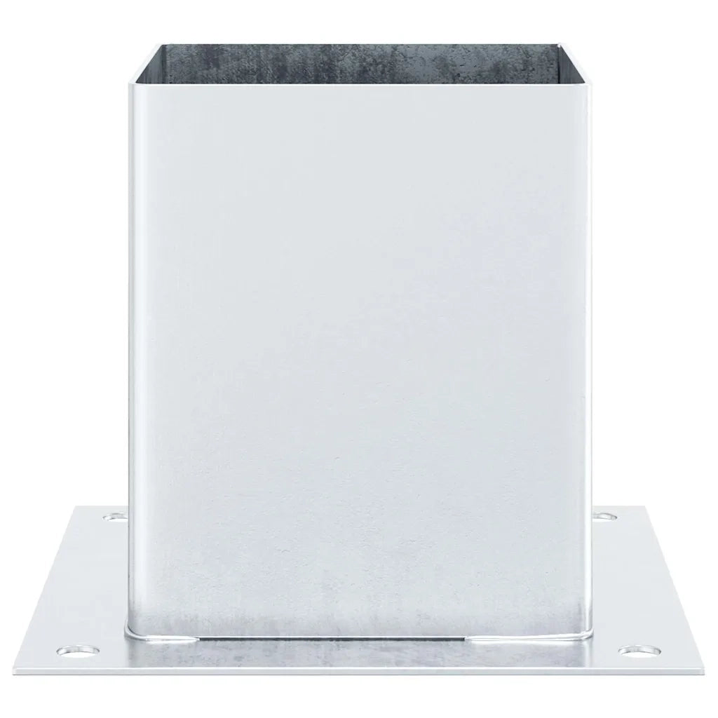 Basi per Pali Quadrate 12 pz Argento 121x121 mm Acciaio Zincato 42000015