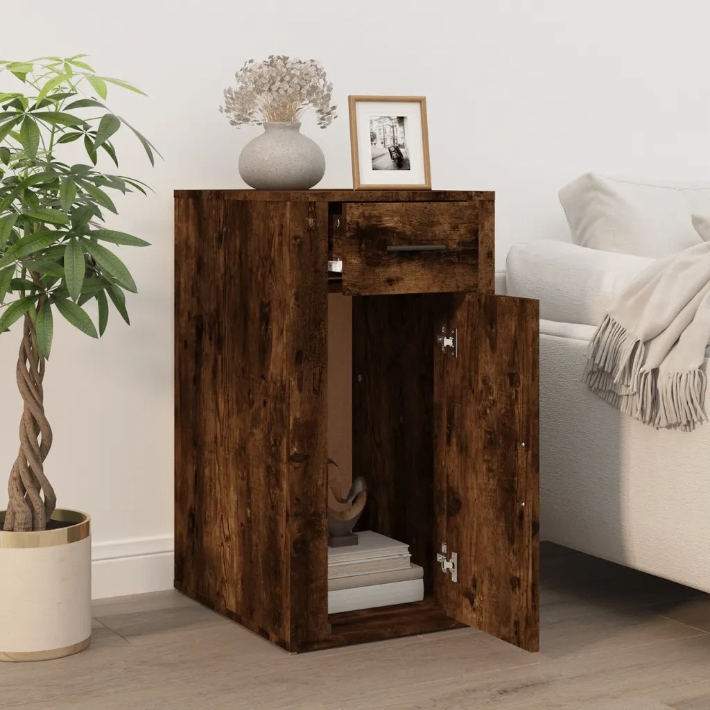Mobile Scrivania rovere fumo 40x49x75 cm Legno Multistrato 816797