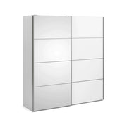 Guardaroba 2 ante Angri, Mobile camera da letto, Cabina armadio portabiti, Armadio appendiabiti, 182x64 h202 cm, Bianco