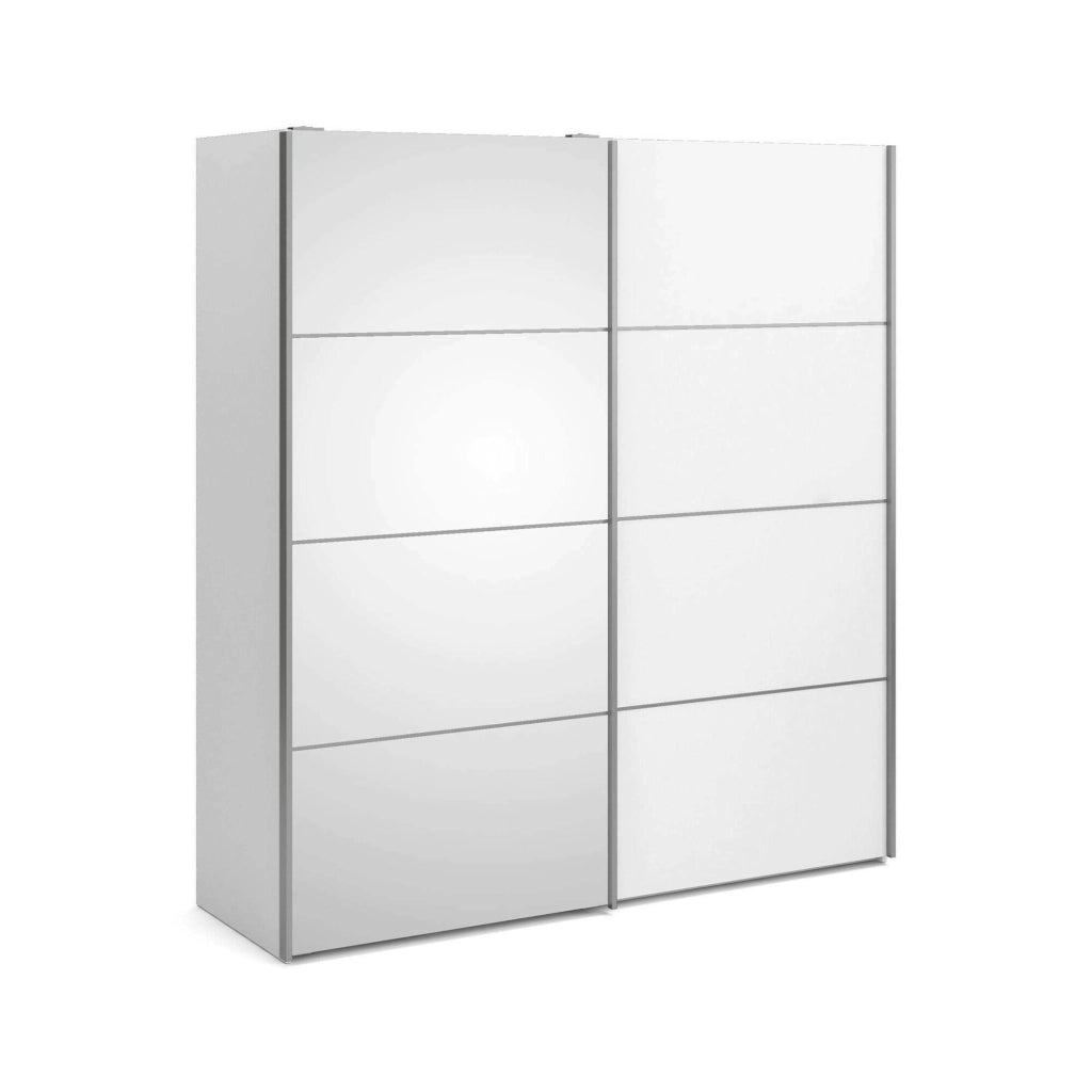 Guardaroba 2 ante Angri, Mobile camera da letto, Cabina armadio portabiti, Armadio appendiabiti, 182x64 h202 cm, Bianco