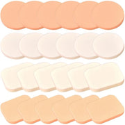 Sponze per makeup 24 pezzi - Pennelli a forma rotonda/quadrata in polvere - Latex naturale - Per BB-Crème/Fondotinta - Uso naturale/secchezza - Sponze per makeup