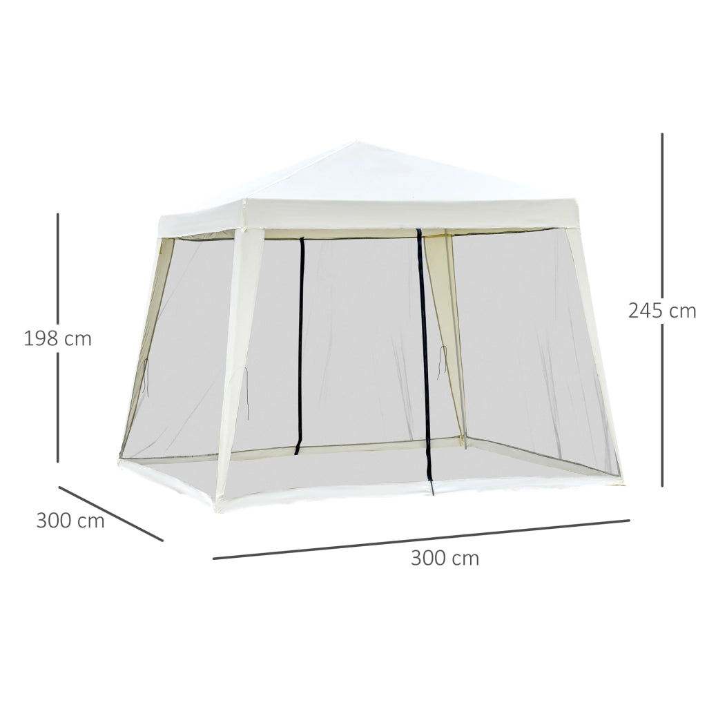 Tenda da giardino 3x3 m con zanzariera ¨C zephmum ¨C crema