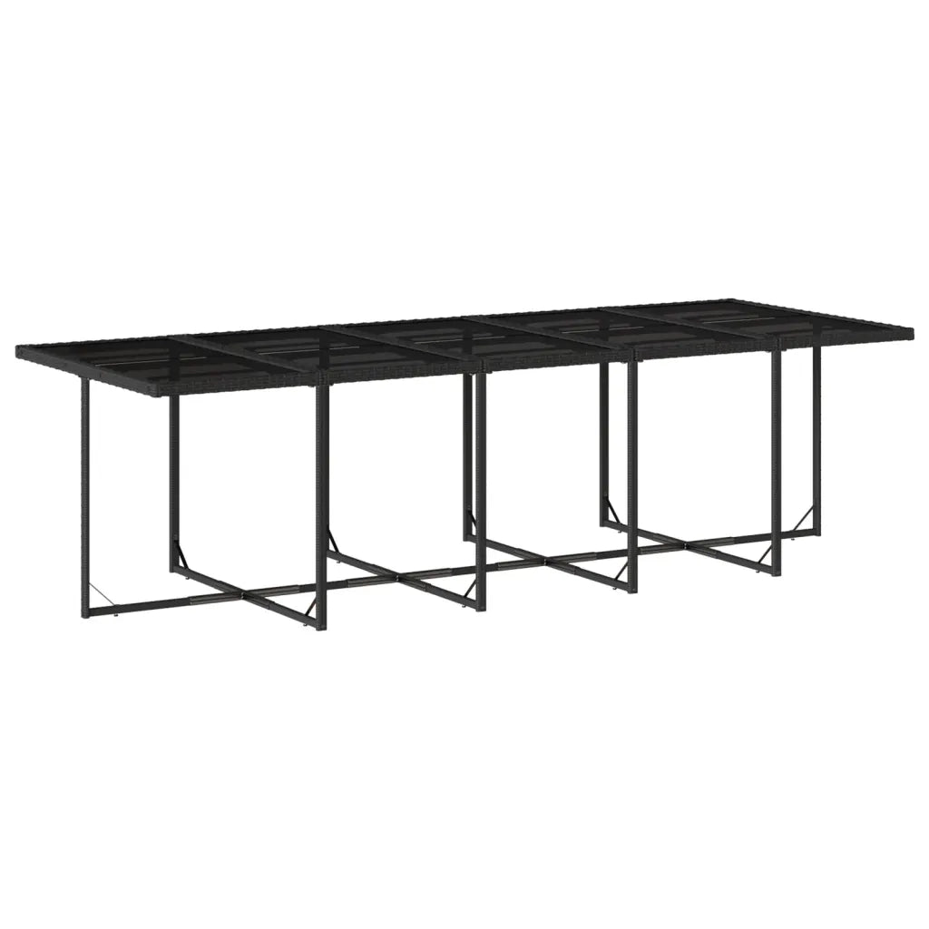 Set da Pranzo da Giardino 13pz con Cuscini Nero in Polyrattan 3277985