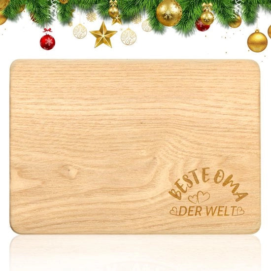 Tavolo da Colazione in Legno con Incisione 'La Migliore Nonna del Mondo' Piatte per Pane come Regalo per Donna Giorno della Donna Cadeau di Natale Cadeau di Compleanno per la Migliore Nonna