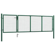 Cancello da Giardino in Acciaio 350x100 cm Verde 144305