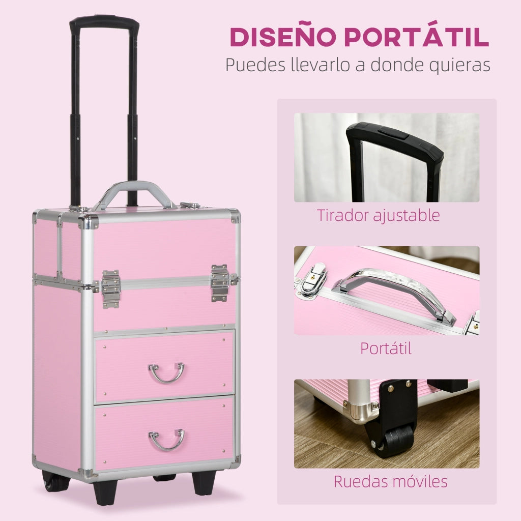 Cassettiera per Trucco ¨C Zephmum ¨C Rosa 36x23x58cm