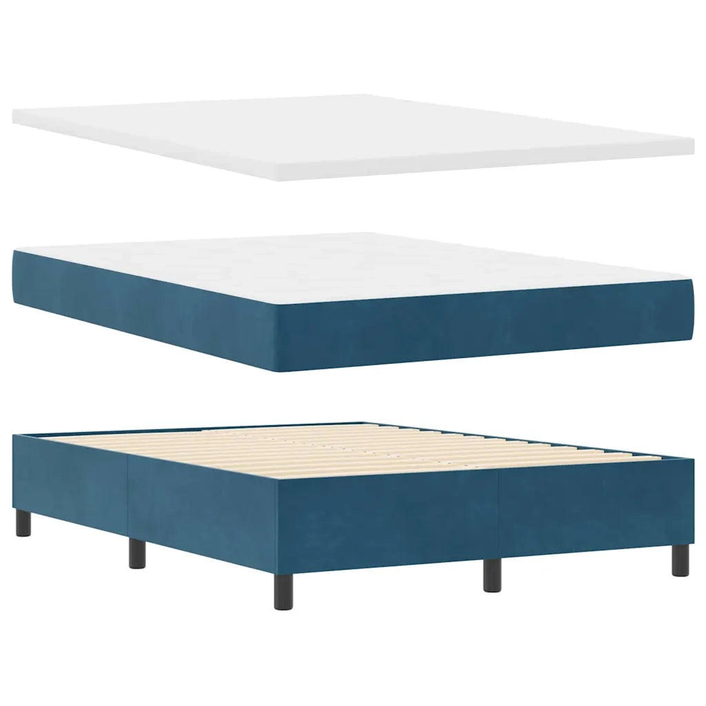 Letto a molle con testiera Blu scuro 200 x 140 cm Velluto 3344586