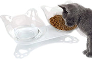 Piatto Cibo Elevato 15° Rottello - Antiscivolo - Piatto Cibo per Gatti - Piatto Cibo - Altezza di Cibo Comfortevole - Protegge le Vertebre del Collo - Piatto Cibo a Cucchiaio