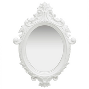 Specchio da Parete Stile Castello 56x76 cm Bianco