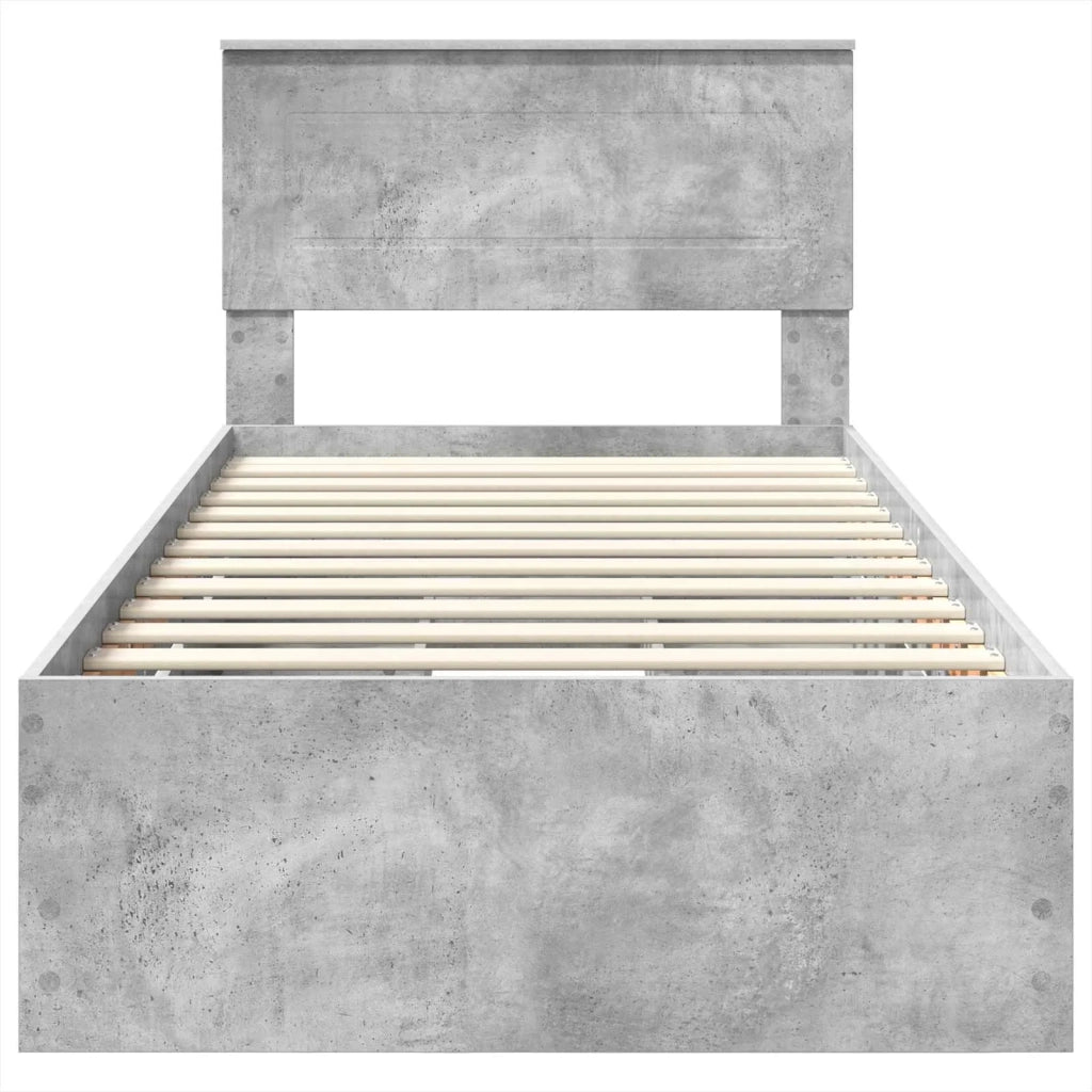 Struttura del letto con cassetto Grigio cemento 90 x 200 cm
